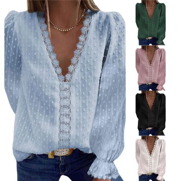 women's blouses & shirts elegant lace crochet v neck long sleeve y2k solid color vintage tunic summer blouse outfits, White
women's blouses & shirts elegant lace crochet v neck long sleeve y2k solid color vintage tunic summer blouse outfits, White