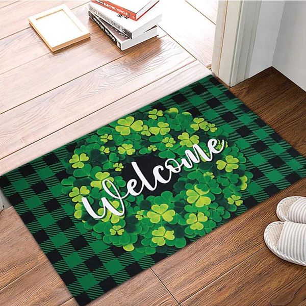 carpets 40x60cm st. patrick's day door mat welcome letter plaid floor mats rugs non-slip doormats for outdoor bathroom kitchen
carpets 40x60cm st. patrick's day door mat welcome letter plaid floor mats rugs non-slip doormats for outdoor bathroom kitchen