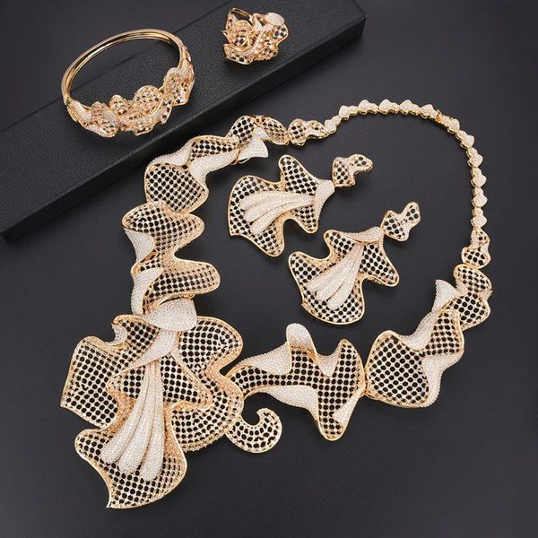 earrings & necklace luxury tulip hollow dubai wedding jewelry sets bridal cz bangle rings ethiopian for women, Silver
earrings & necklace luxury tulip hollow dubai wedding jewelry sets bridal cz bangle rings ethiopian for women, Silver
