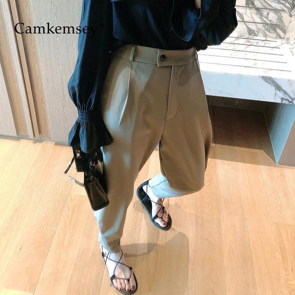 women's pants & capris camkemsey work wear office lady suit women 2021 korean solid casual high waist spring ankle length turnip, Black;white
women's pants & capris camkemsey work wear office lady suit women 2021 korean solid casual high waist spring ankle length turnip, Black;white
