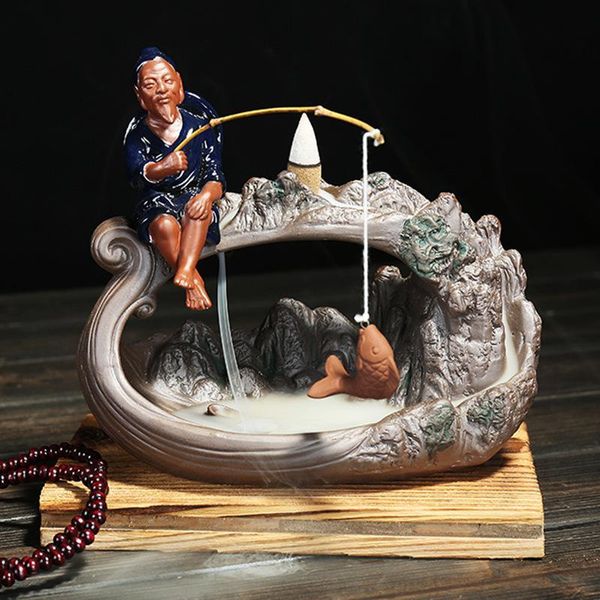 sachet bags ceramic incense burner jiang taigong fishing backflow holder wierook houder home decor buddhist aroma censer +10pc cones
sachet bags ceramic incense burner jiang taigong fishing backflow holder wierook houder home decor buddhist aroma censer +10pc cones