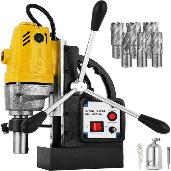 professiona electric drills 1100w magnetic drill press with 1-1/2 inch boring diameter md40 machine w/6pc 1\" hss annular bits
professiona electric drills 1100w magnetic drill press with 1-1/2 inch boring diameter md40 machine w/6pc 1\" hss annular bits