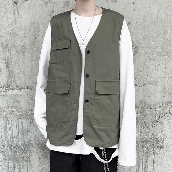 men's vests single breasted v-neck autum multi pocket vest for male casual streetwear sleeveless jacket with many pockets cargo waistco, Black;white
men's vests single breasted v-neck autum multi pocket vest for male casual streetwear sleeveless jacket with many pockets cargo waistco, Black;white