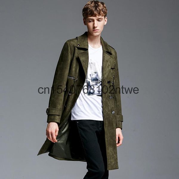 double breasted suede windbreaker men's spring and autumn velvet coat medium length large size 11151 jackets, Black;brown
double breasted suede windbreaker men's spring and autumn velvet coat medium length large size 11151 jackets, Black;brown