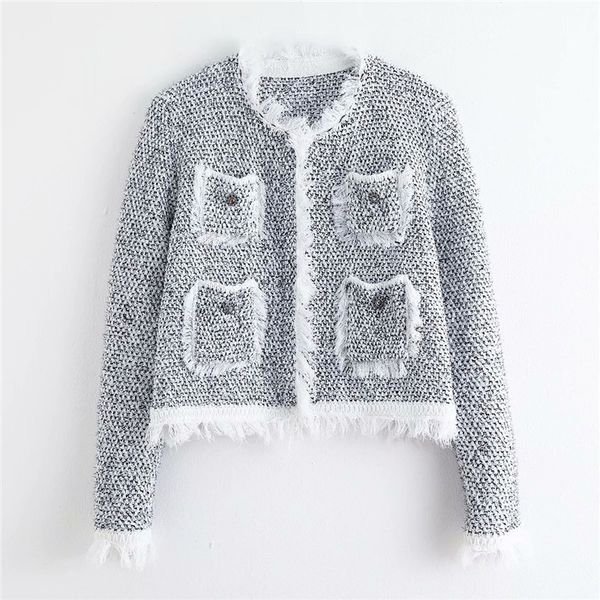 evfer women fashion tweed solid autumn short outwear female elegant jewelry button long sleeve pockets jackets coats chic 210421, Black;brown
evfer women fashion tweed solid autumn short outwear female elegant jewelry button long sleeve pockets jackets coats chic 210421, Black;brown