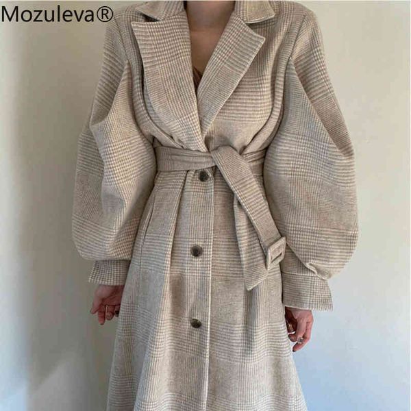 vintage lapel plaid women woolen coats single-breasted sashes puff sleeve female long overcoats ladies blend 210427, Black
vintage lapel plaid women woolen coats single-breasted sashes puff sleeve female long overcoats ladies blend 210427, Black
