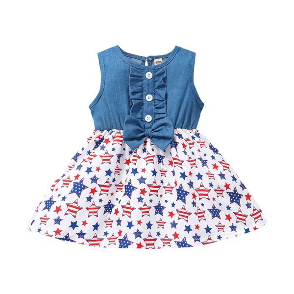 girl's dresses 12m-3t toddler baby girls summer dress 4th-of-july bowknot denim splice stars striped princess casual girl clothes, Red;yellow
girl's dresses 12m-3t toddler baby girls summer dress 4th-of-july bowknot denim splice stars striped princess casual girl clothes, Red;yellow