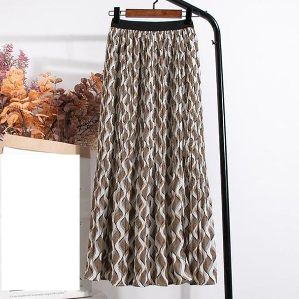 spring summer long chiffon skirts womens elegant vintage elastic waist striped print pleated a line skirt female, Black
spring summer long chiffon skirts womens elegant vintage elastic waist striped print pleated a line skirt female, Black