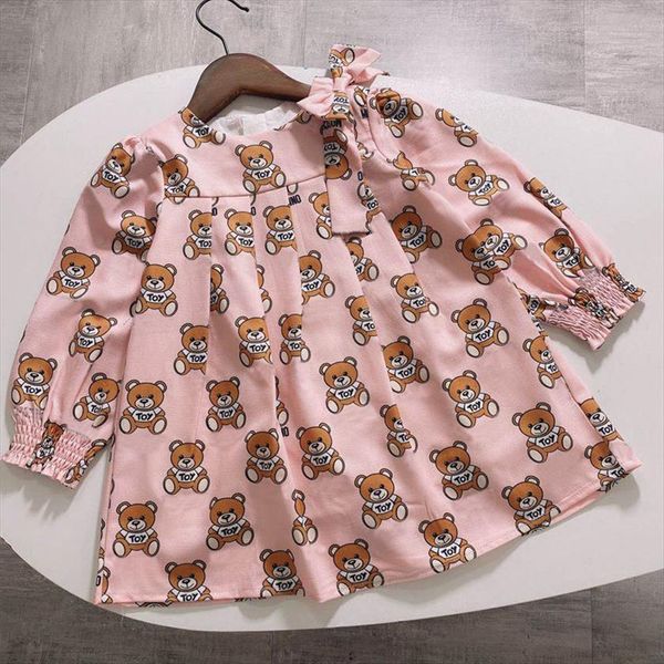 summer fashion cartoon letter style girl dress kids clothes long sleeved bear print baby princess 2 8 years, Red;yellow
summer fashion cartoon letter style girl dress kids clothes long sleeved bear print baby princess 2 8 years, Red;yellow