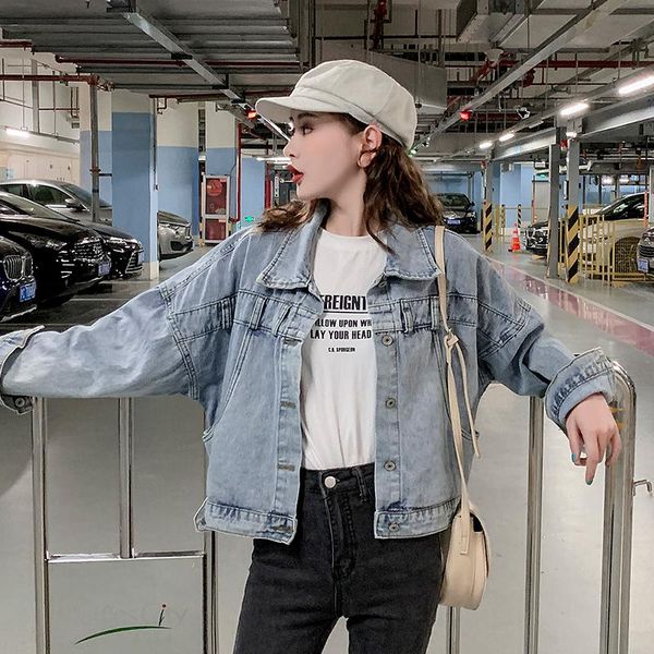 women's jackets 2021 solid turn-down collar jean jacket for women loose casual blue fashionable coats female outwear denim feminine, Black;brown
women's jackets 2021 solid turn-down collar jean jacket for women loose casual blue fashionable coats female outwear denim feminine, Black;brown