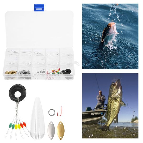 175pcs fishing accessories set lures baits space beans split rings hooks casting helper with tackle box metal spoon
175pcs fishing accessories set lures baits space beans split rings hooks casting helper with tackle box metal spoon