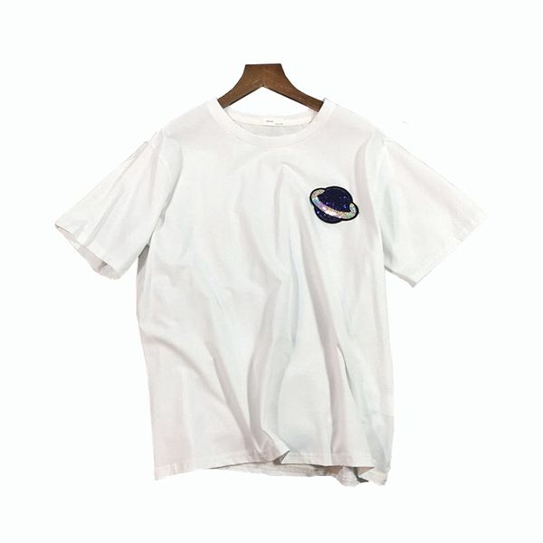 white black planet sequined short sleeve o neck tees t shirt casual women female b0113 210514
white black planet sequined short sleeve o neck tees t shirt casual women female b0113 210514