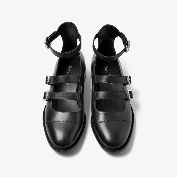 dress shoes mary janes women cow leather round toe double buckles flats with ankle strap shallow ladies shoes handmade 28408, Black
dress shoes mary janes women cow leather round toe double buckles flats with ankle strap shallow ladies shoes handmade 28408, Black