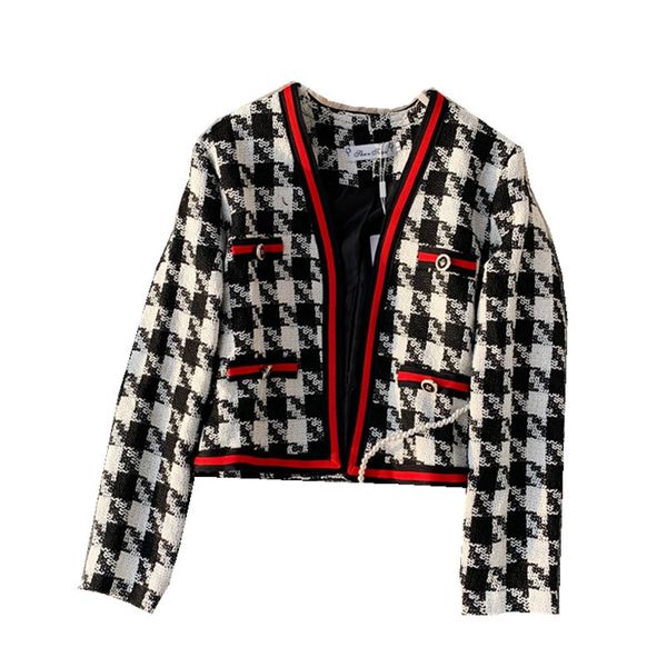 women's fur & faux 2021 jacket fashion temperament small fragrance hit color houndstooth short cardigan jacket long-sleeved coat w, Black
women's fur & faux 2021 jacket fashion temperament small fragrance hit color houndstooth short cardigan jacket long-sleeved coat w, Black