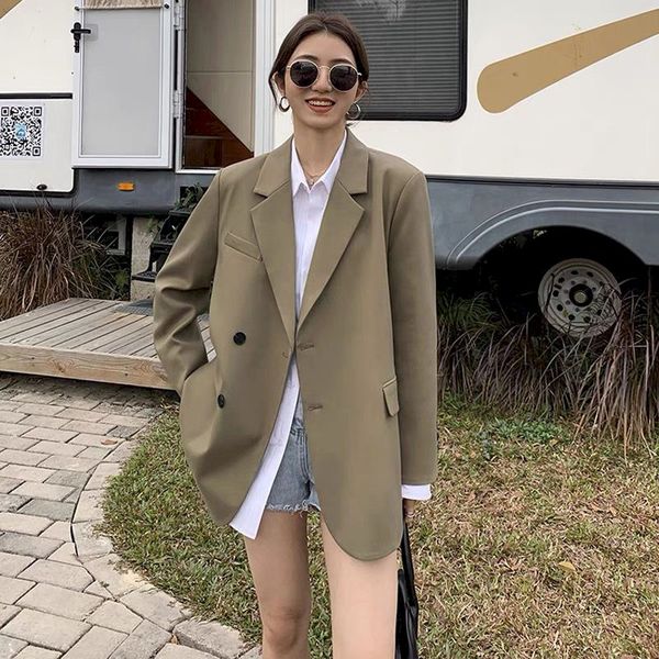 2021 new fashion chic single-breasted oversized bla casual blazer women korean office ladies loose coat vintage elegent, Black
2021 new fashion chic single-breasted oversized bla casual blazer women korean office ladies loose coat vintage elegent, Black