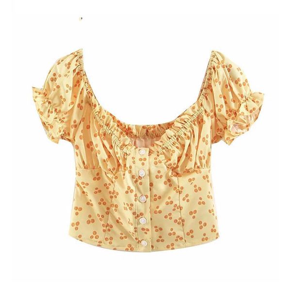 women's blouses & shirts summer crop puff sleeve yellow ruffle streetwear womens and korean fashion women clothes 2021, White
women's blouses & shirts summer crop puff sleeve yellow ruffle streetwear womens and korean fashion women clothes 2021, White