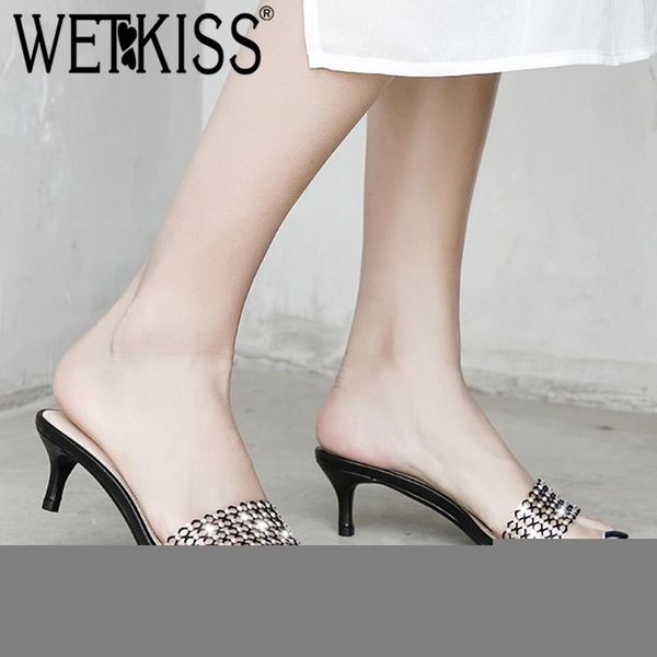 slippers wetkiss colorful studded women summer 2021 slides shoes transparent pvc rivet mules ladies high heels, Black
slippers wetkiss colorful studded women summer 2021 slides shoes transparent pvc rivet mules ladies high heels, Black