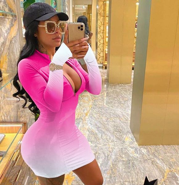 autumn gradient zipper up women dresses long sleeve mini bodycon midi party bandage classic fashion vestidos, Black;gray
autumn gradient zipper up women dresses long sleeve mini bodycon midi party bandage classic fashion vestidos, Black;gray