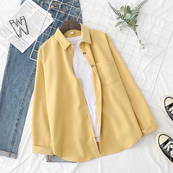women's spring autumn corduroy shirts korean vintage casual loose turn-down collar long sleeve solid color simple basic blouses &, White
women's spring autumn corduroy shirts korean vintage casual loose turn-down collar long sleeve solid color simple basic blouses &, White