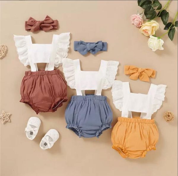 rompers citgeesummer infant baby boys girls clothing solid color lace sleeveless bodysuit headwear set sweet style jumpsuit clothes, Blue
rompers citgeesummer infant baby boys girls clothing solid color lace sleeveless bodysuit headwear set sweet style jumpsuit clothes, Blue
