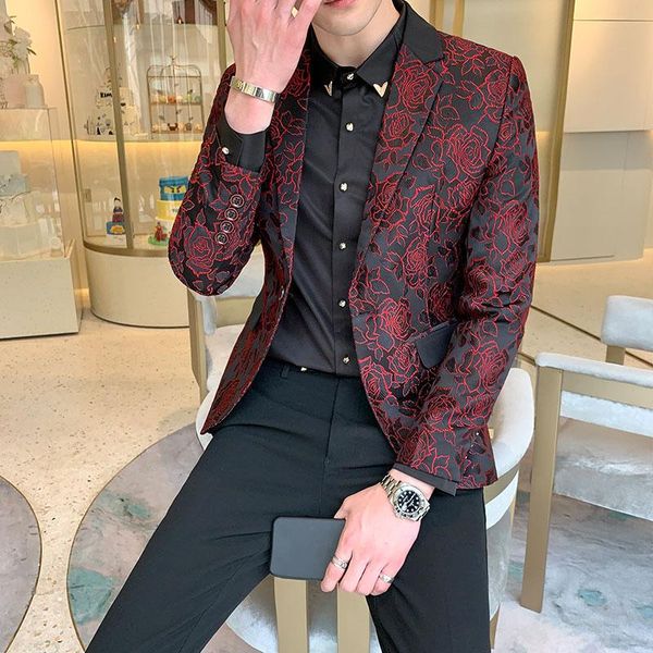 mens floral blazer jacket slim fit big sizes 4xl 5xl lapel embossed pattern one button stage wedding groom suit men's suits & blazers, White;black
mens floral blazer jacket slim fit big sizes 4xl 5xl lapel embossed pattern one button stage wedding groom suit men's suits & blazers, White;black