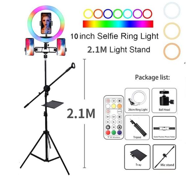 10" rgb led ring light selfie colorful pographic lighting lamp dimmable with210cm tripod stand for tiktok youtube vlog live flash heads
10" rgb led ring light selfie colorful pographic lighting lamp dimmable with210cm tripod stand for tiktok youtube vlog live flash heads