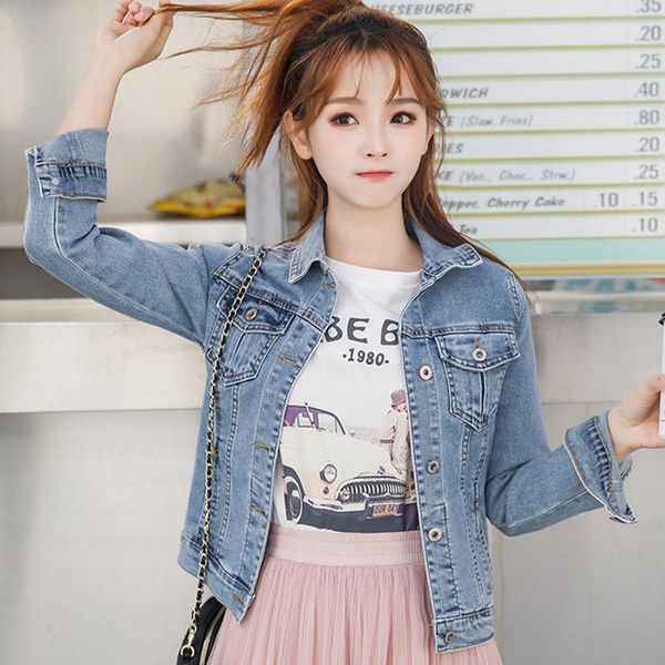 denim jacket spring slim stretch women short korean wild long sleeves coat women's jackets, Black;brown
denim jacket spring slim stretch women short korean wild long sleeves coat women's jackets, Black;brown