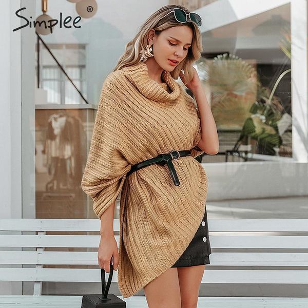 autumn knitted turtleneck pullovers poncho women vintage khaki manta winter gary thick sweater jumper 210414, White;black
autumn knitted turtleneck pullovers poncho women vintage khaki manta winter gary thick sweater jumper 210414, White;black