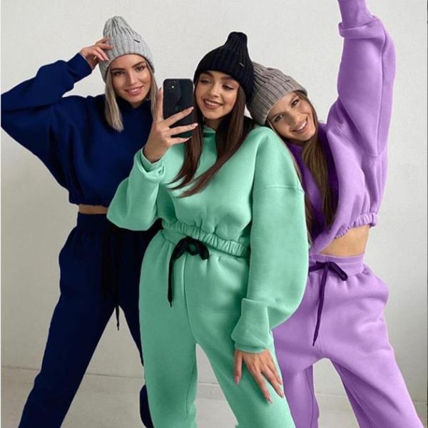 women's two piece pants 2021 tracksuit solid sweater clothing fashion hooded long-sleeved trousers casual two-piece female, White
women's two piece pants 2021 tracksuit solid sweater clothing fashion hooded long-sleeved trousers casual two-piece female, White