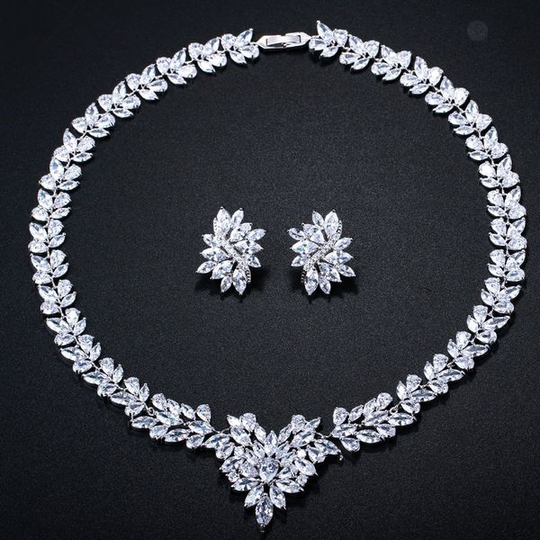 high grade korean jewelry zircon chain necklace earrings super value suit women's dinner, Black
high grade korean jewelry zircon chain necklace earrings super value suit women's dinner, Black
