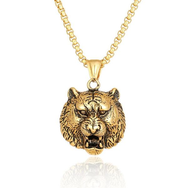 pendant necklaces trendy classic street punk style hip-hop tiger head titanium steel men's long necklace vintage square pearl chain, Silver
pendant necklaces trendy classic street punk style hip-hop tiger head titanium steel men's long necklace vintage square pearl chain, Silver