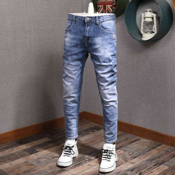 jeans fashion streetwear men retro blue elastic cotton slim fit ripped jeans korean style vintage designer pants
jeans fashion streetwear men retro blue elastic cotton slim fit ripped jeans korean style vintage designer pants
