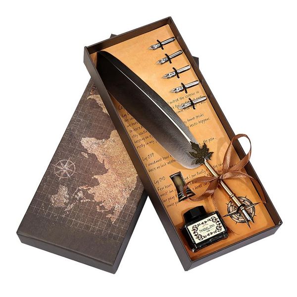 vintage feather pen business gift set european dip ink birthday office supplies calligraphy writing fountain pens
vintage feather pen business gift set european dip ink birthday office supplies calligraphy writing fountain pens