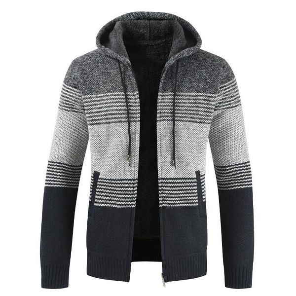 men's sweaters sweater coat men 2021 winter thick warm hooded cardigan jumpers striped wool liner zipper fleece coats, White;black
men's sweaters sweater coat men 2021 winter thick warm hooded cardigan jumpers striped wool liner zipper fleece coats, White;black