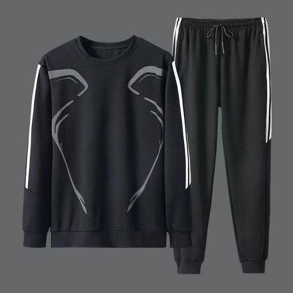 men's sweater suit spring and autumn casual t-shirt loose plus fat size sports long-sleeved tracksuits, Gray
men's sweater suit spring and autumn casual t-shirt loose plus fat size sports long-sleeved tracksuits, Gray