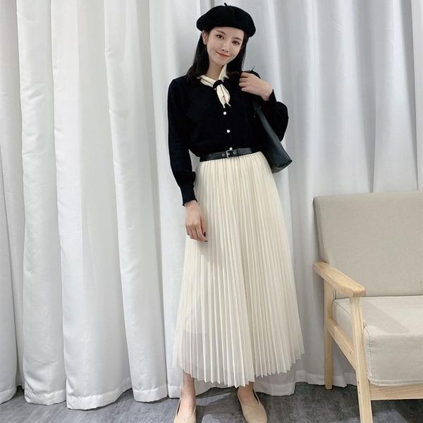 skirts 2021 summer simple elastic high waist slim mesh long skirt casual temperament wild women belt pleated, Black
skirts 2021 summer simple elastic high waist slim mesh long skirt casual temperament wild women belt pleated, Black