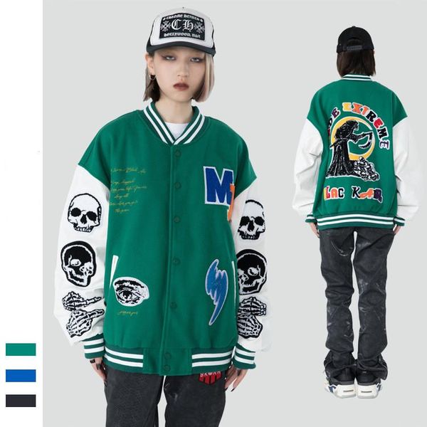 men's jackets 2021 autumn and winter series jacket armband skull color matching street hip hop retro men's baseball uniform, Black;brown
men's jackets 2021 autumn and winter series jacket armband skull color matching street hip hop retro men's baseball uniform, Black;brown