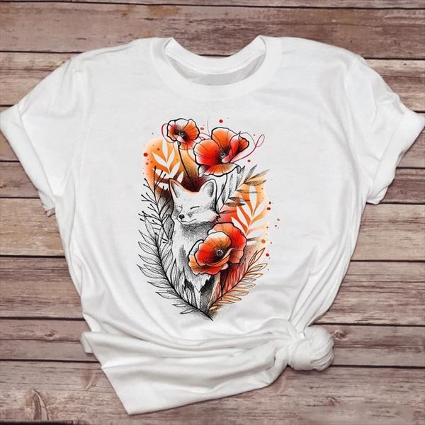 and women fox kawaii floral mens t shirt flower 90s style cute fashion print graphic lady female tee, White;black
and women fox kawaii floral mens t shirt flower 90s style cute fashion print graphic lady female tee, White;black