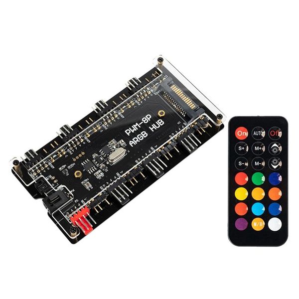 fans & coolings pwm argb led controller hub 8 ports 12v 4pin fan 5v 3pin aura wireless ir remote adapter pmma case and standoff
fans & coolings pwm argb led controller hub 8 ports 12v 4pin fan 5v 3pin aura wireless ir remote adapter pmma case and standoff