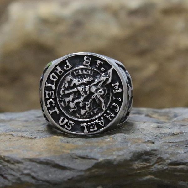 personality cross st. michael signet ring men boys stainless steel good lucky talisman religious biker fashion jewelry gift cluster rings, Golden;silver
personality cross st. michael signet ring men boys stainless steel good lucky talisman religious biker fashion jewelry gift cluster rings, Golden;silver