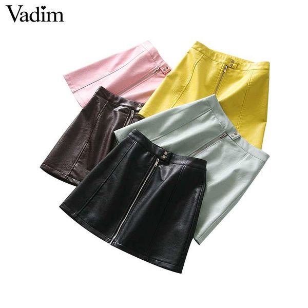 skirts vadim women sweet basic pu leather skirt front zipper candy colors ladies summer autumn casual mini falda mujer ba095, Black
skirts vadim women sweet basic pu leather skirt front zipper candy colors ladies summer autumn casual mini falda mujer ba095, Black