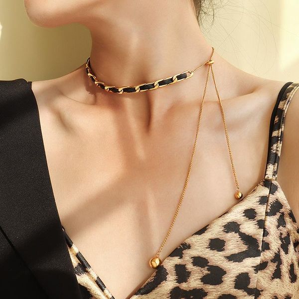 pendant necklaces girafe adjustable necklace leather choker for women long tassel chain chokers fashion jewelry, Silver
pendant necklaces girafe adjustable necklace leather choker for women long tassel chain chokers fashion jewelry, Silver
