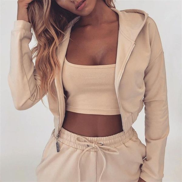 autumn sporting 2 piece sets womenpant clothes sportwear short hooded zip jackets solid apricot jogger cargo pants tracksuits, White
autumn sporting 2 piece sets womenpant clothes sportwear short hooded zip jackets solid apricot jogger cargo pants tracksuits, White