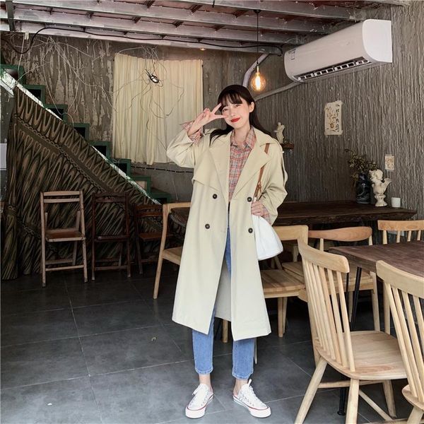 women's trench coats 2021 fshion jacket wowen casual long coat double breasted windbreaker female outwear, Tan;black
women's trench coats 2021 fshion jacket wowen casual long coat double breasted windbreaker female outwear, Tan;black