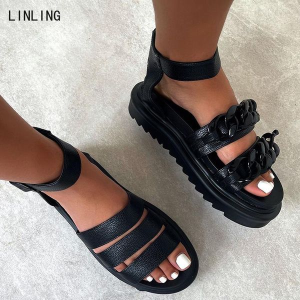 sandals 2021 summer platform sandalias women chain female fashion open toe shoes casual comfort outside flats laides big size, Black
sandals 2021 summer platform sandalias women chain female fashion open toe shoes casual comfort outside flats laides big size, Black