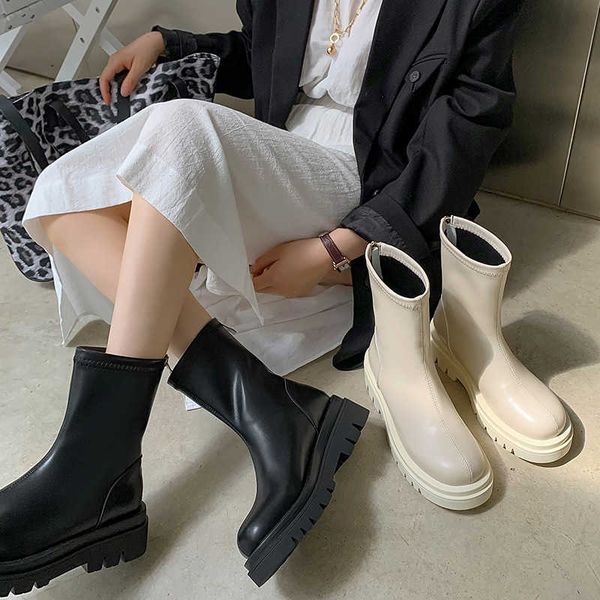 w301 muffin thick soled martin boots 2021 autumn winter large women's 40-43 versatile rear zipper knight, Black
w301 muffin thick soled martin boots 2021 autumn winter large women's 40-43 versatile rear zipper knight, Black