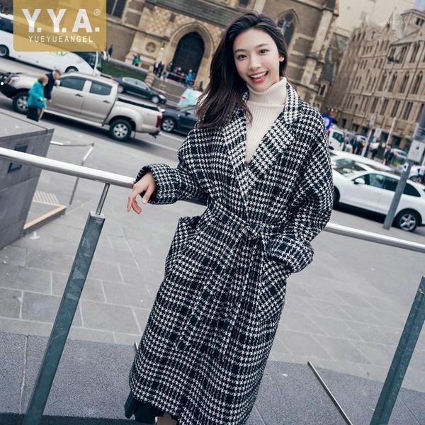 winter thicken warm wool blends trench women classic belt black white plaid woolen coat office ladies elegant long overcoat women's &
winter thicken warm wool blends trench women classic belt black white plaid woolen coat office ladies elegant long overcoat women's &