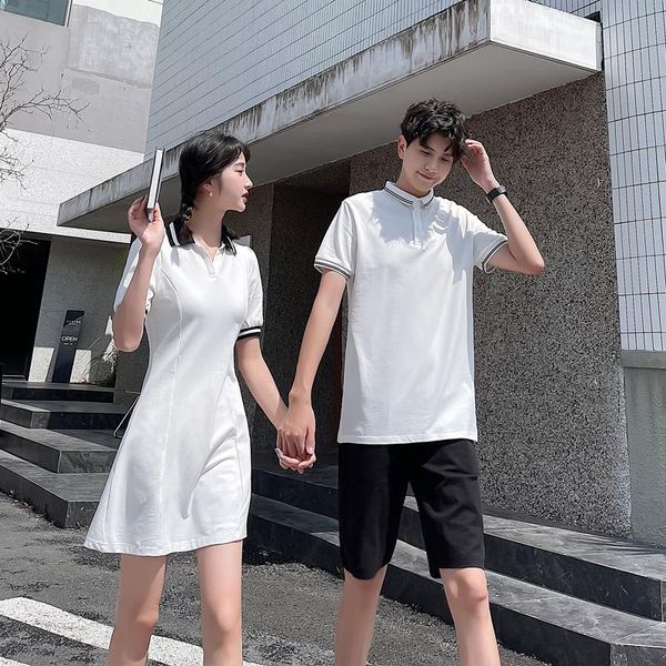 the couple outfit 2021 trend summer dress temperament suit short sleeve couples clothes clothing women's t-shirt, White
the couple outfit 2021 trend summer dress temperament suit short sleeve couples clothes clothing women's t-shirt, White