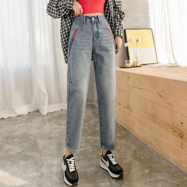 women's autumn fashion jeans high waist slimming robe pants loose harem daddy nine-point comfortables-2xl, Blue
women's autumn fashion jeans high waist slimming robe pants loose harem daddy nine-point comfortables-2xl, Blue