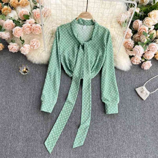 chiffon women's fashion spring and summer sweet lace up bow collar slim thin long sleeve print shirt blouse s036 210527, White
chiffon women's fashion spring and summer sweet lace up bow collar slim thin long sleeve print shirt blouse s036 210527, White